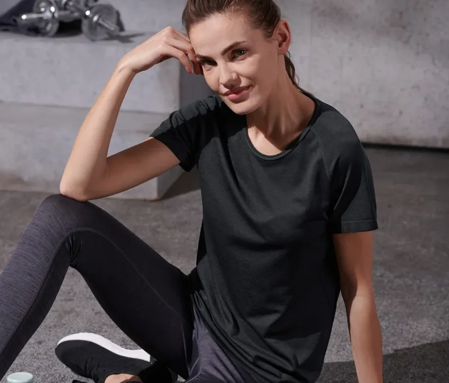 Seamless-Funktionsshirt, schwarz