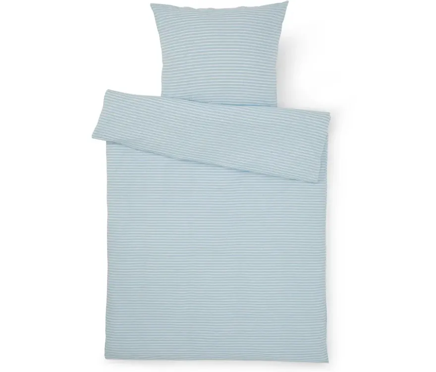 Seersucker-Bettwäsche, Normalgröße, blau