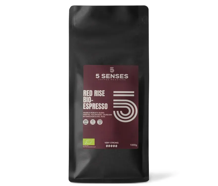 5 Senses - Red Rise Bio-Espresso - 1 kg Ganze Bohne