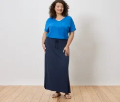 Shirt aus Leinenmix, blau