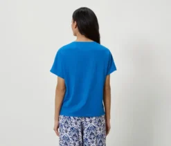 Shirt aus Leinenmix, blau