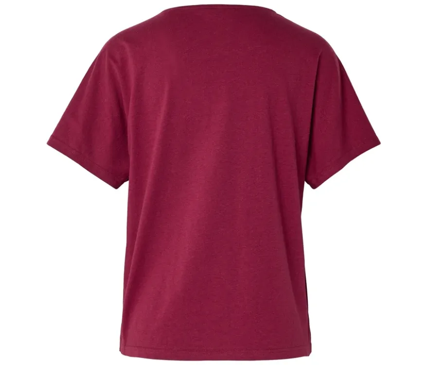 Shirt aus Leinenmix, dunkelrot