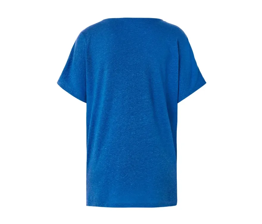 Shirt aus Leinenmix, kobaltblau