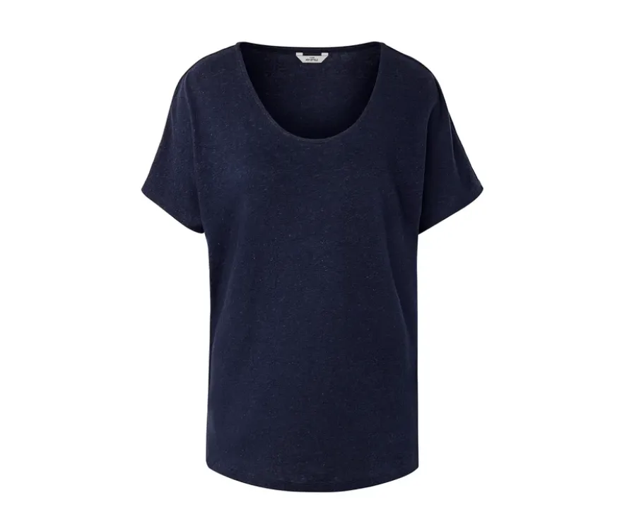 Shirt aus Leinenmix, navy