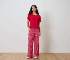 Shirt aus Leinenmix, rot