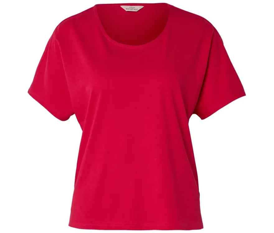 Shirt aus Leinenmix, rot