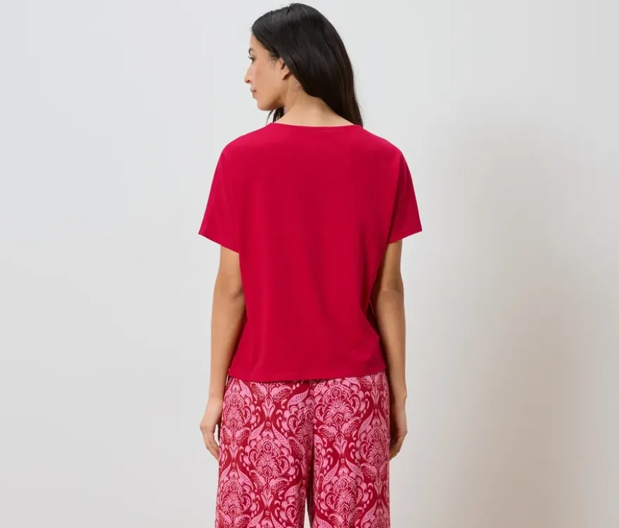 Shirt aus Leinenmix, rot