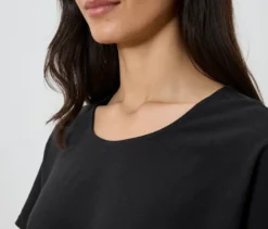 Shirt aus Leinenmix, schwarz