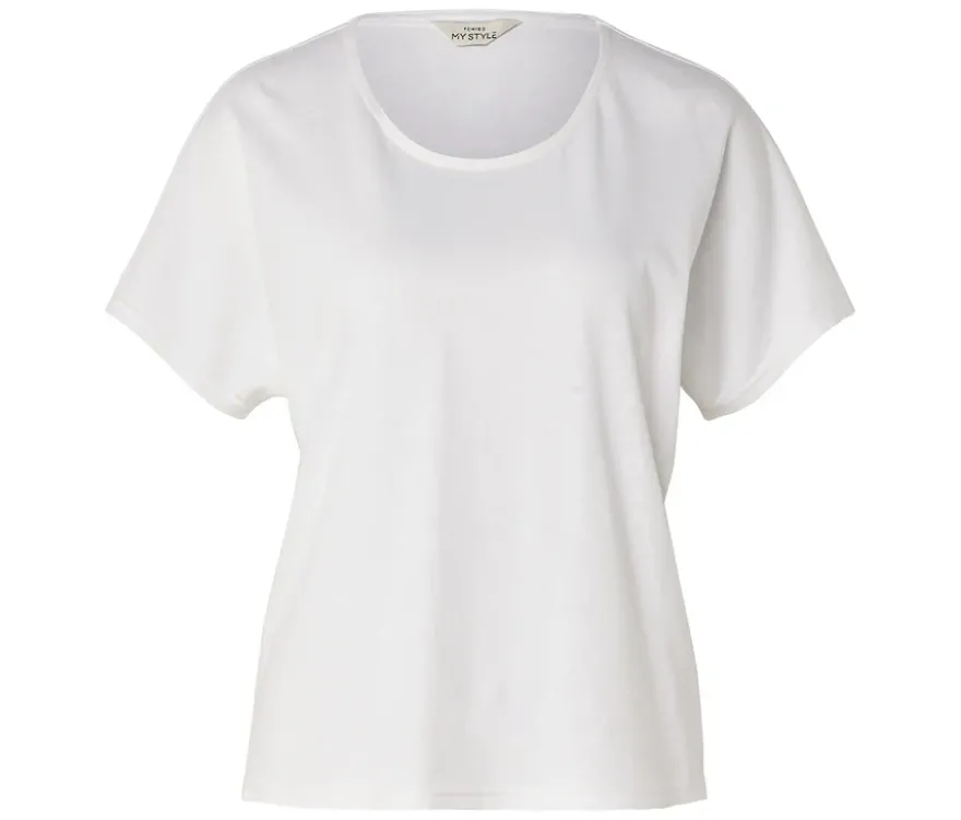 Shirt aus Leinenmix, weiß