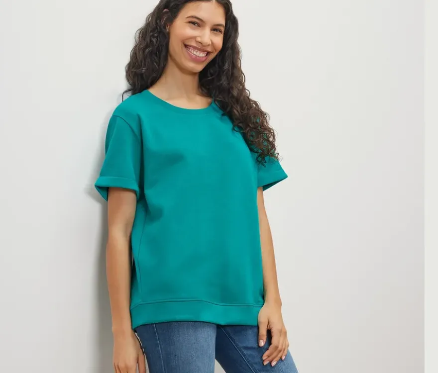 Shirt aus Modalmix, aqua