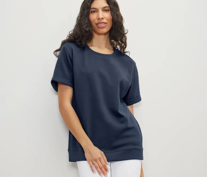 Shirt aus Modalmix, dunkelblau