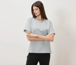 Shirt aus Modalmix, grau meliert