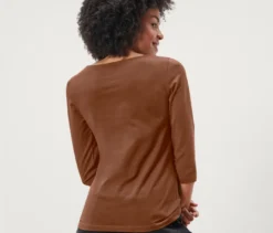 Shirt mit 3/4-Arm, cognac