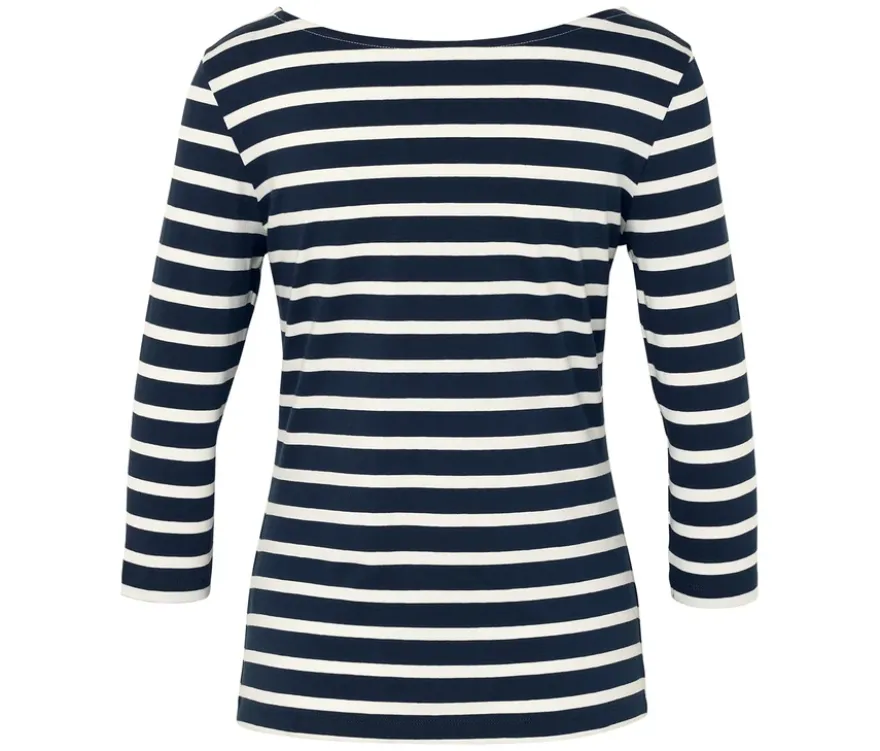 Shirt mit 3/4-Arm, dunkelblau gestreift