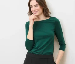 Shirt mit 3/4-Arm, dunkelgrün