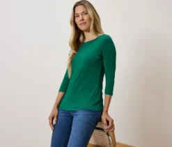 Shirt mit 3/4-Arm, grün