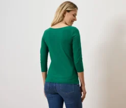 Shirt mit 3/4-Arm, grün