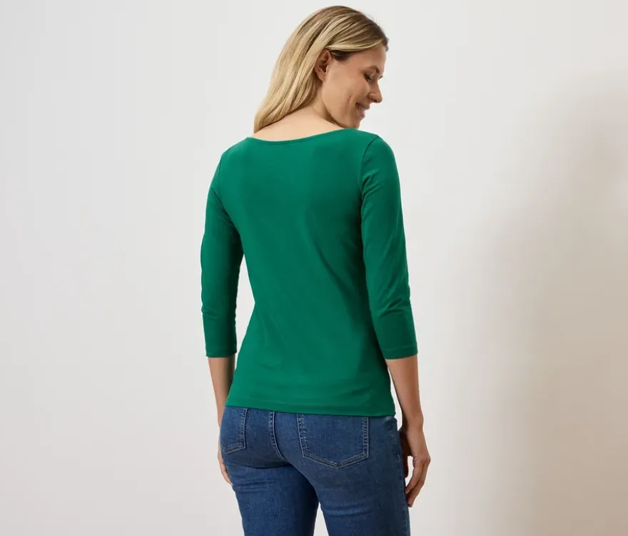 Shirt mit 3/4-Arm, grün