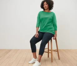 Shirt mit 3/4-Arm, grün