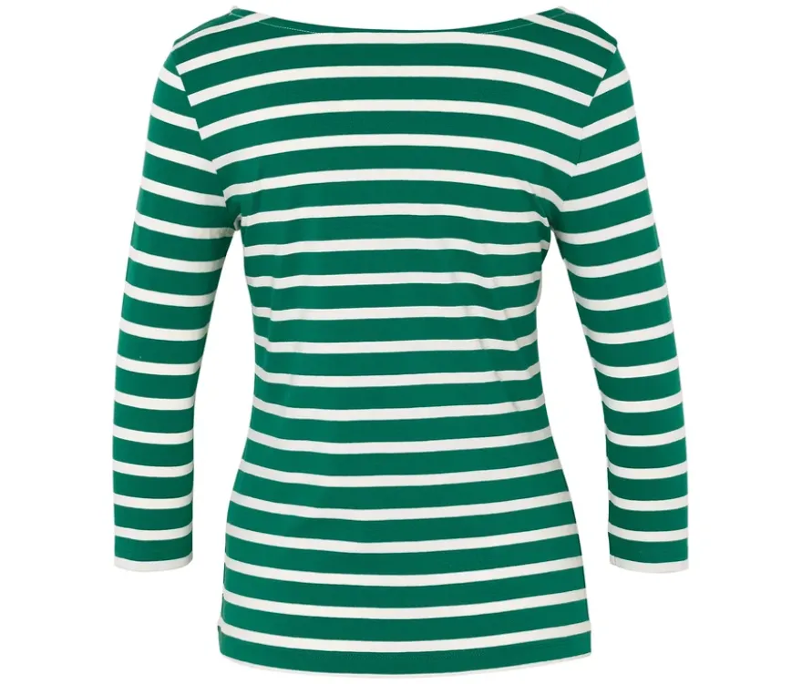 Shirt mit 3/4-Arm, grün gestreift