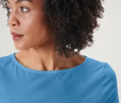 Shirt mit 3/4-Arm, hellblau