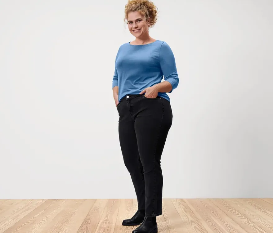 Shirt mit 3/4-Arm, hellblau