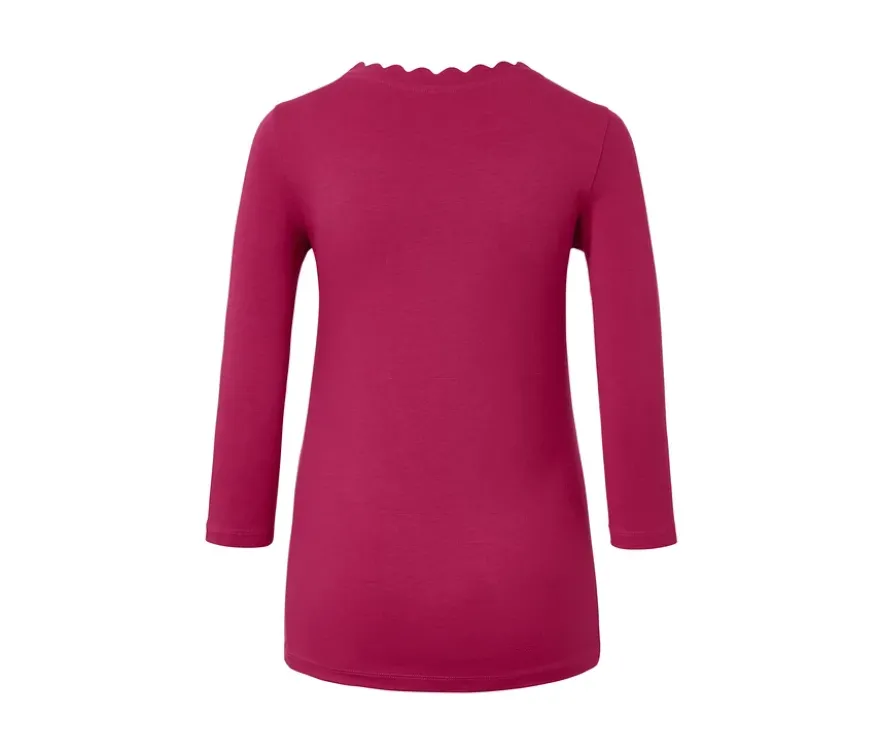 Shirt mit 3/4-Arm, himbeerrot