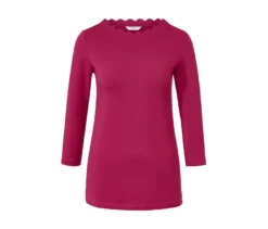 Shirt mit 3/4-Arm, himbeerrot