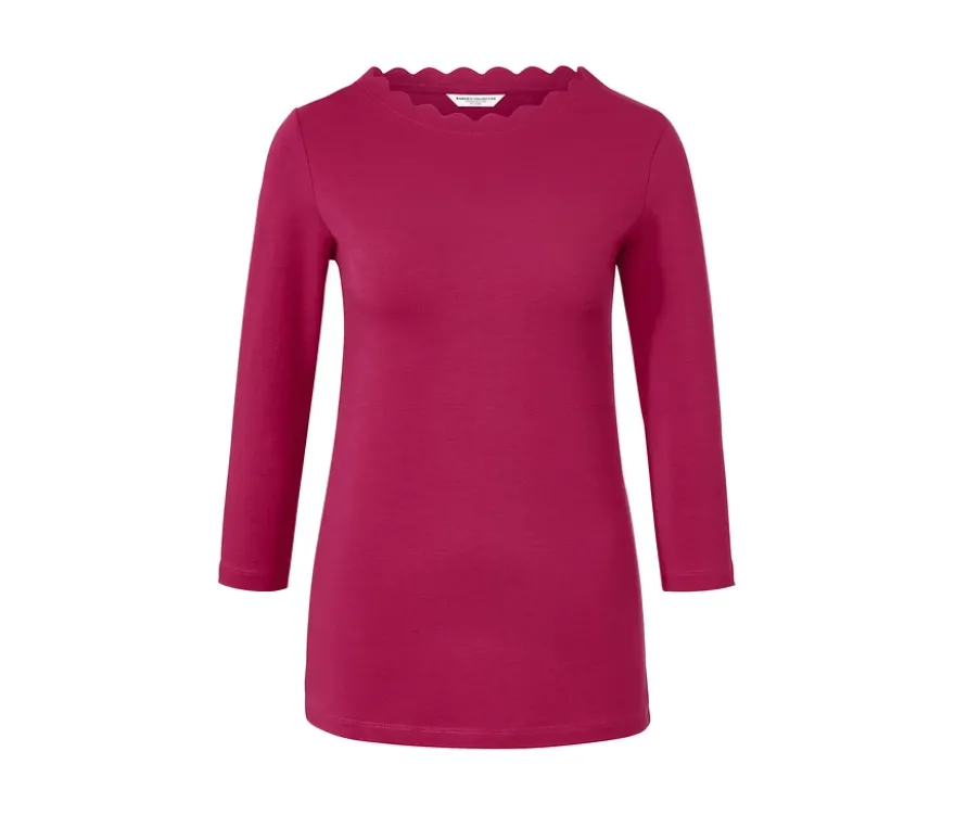 Shirt mit 3/4-Arm, himbeerrot
