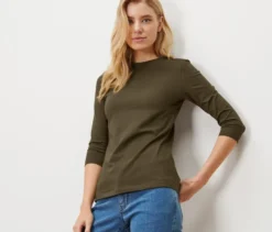 Shirt mit 3/4-Arm, khaki