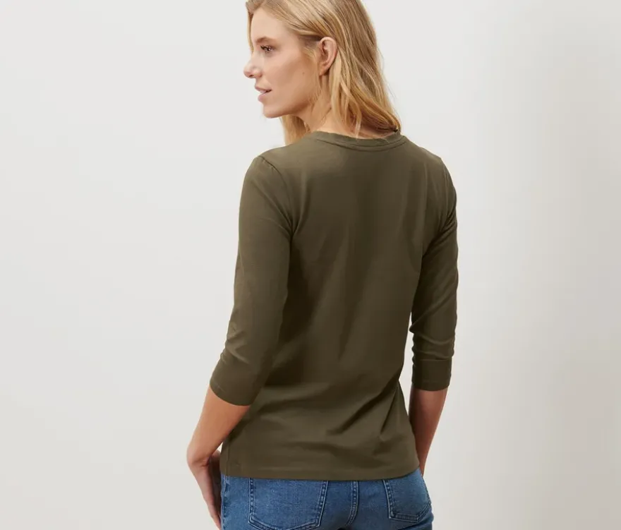 Shirt mit 3/4-Arm, khaki