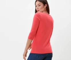 Shirt mit 3/4-Arm, koralle