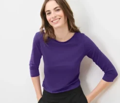 Shirt mit 3/4-Arm, lila