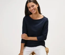Shirt mit 3/4-Arm, navy