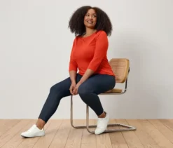 Shirt mit 3/4-Arm, orange