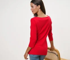 Shirt mit 3/4-Arm, rot