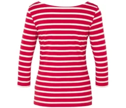 Shirt mit 3/4-Arm, rot gestreift