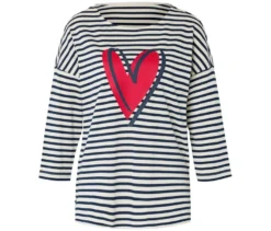 Shirt mit 3/4-Arm, Streifen