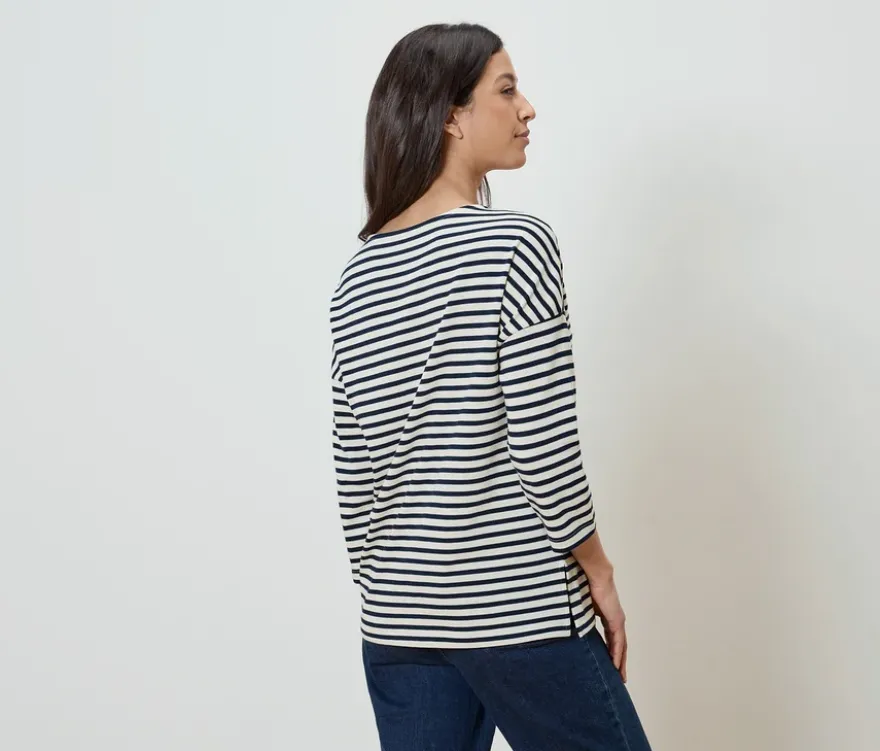Shirt mit 3/4-Arm, Streifen