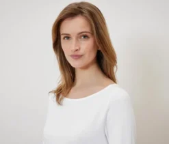 Shirt mit 3/4-Arm, weiß
