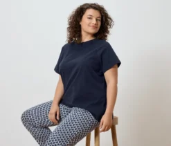 Shirt mit Crochet-Details, dunkelblau