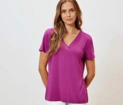 Shirt mit Faltendetail, berry
