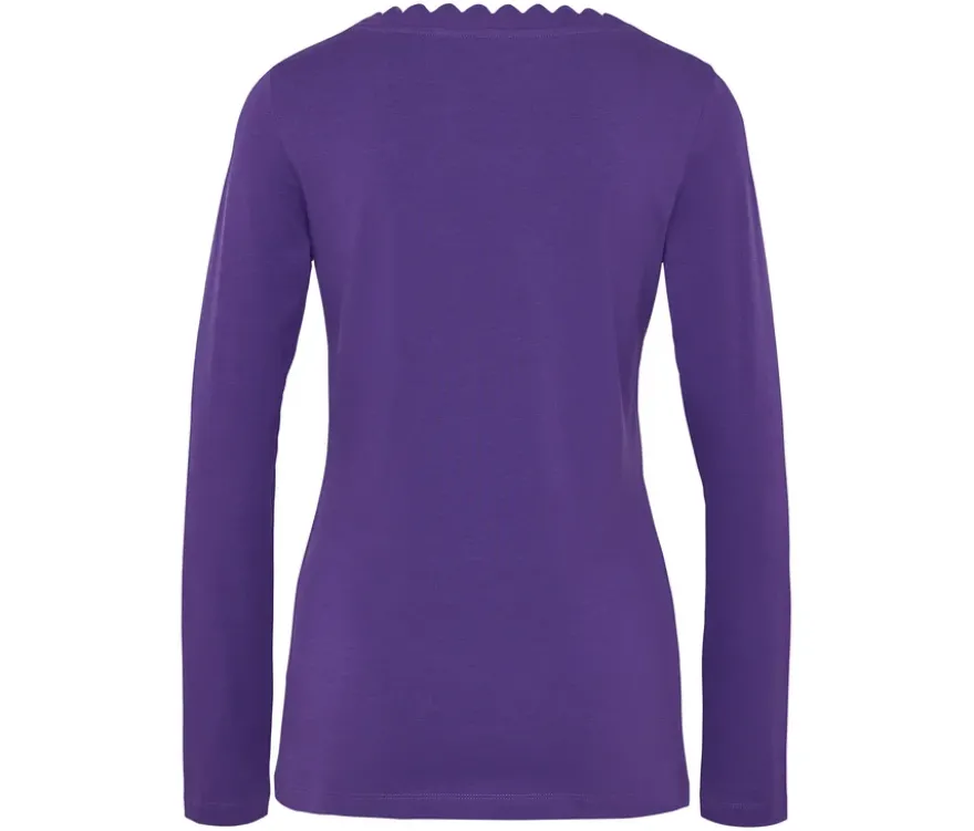 Shirt mit Wellenkante, lila