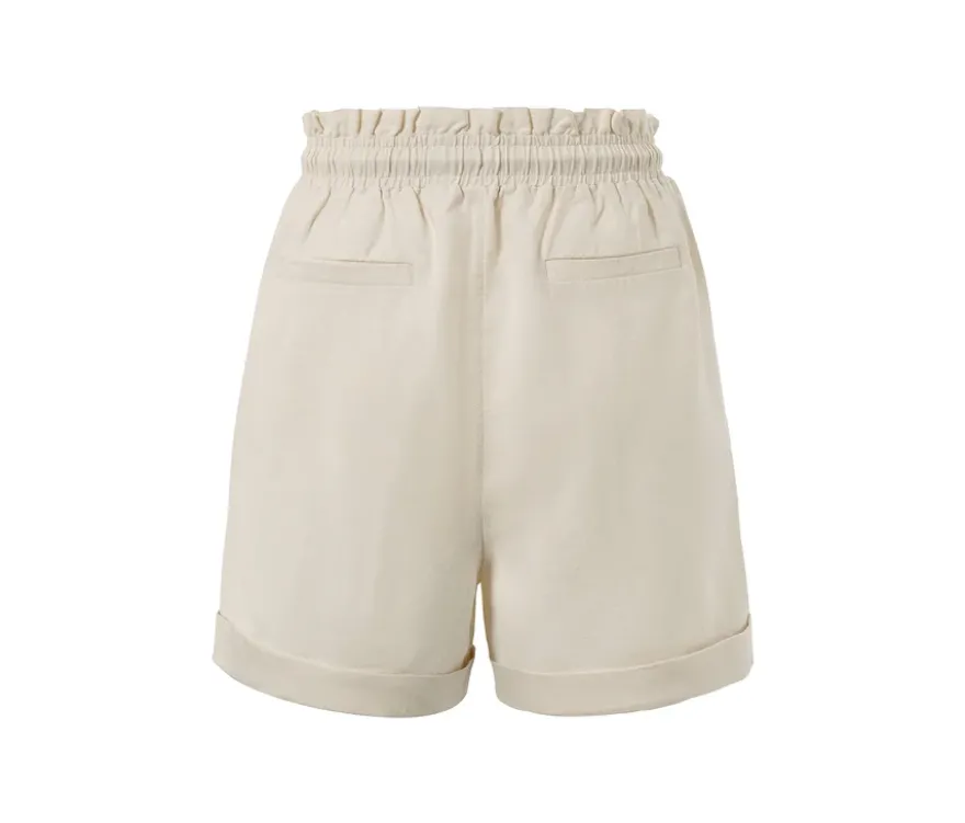 Shorts aus Leinenmix, sandfarben