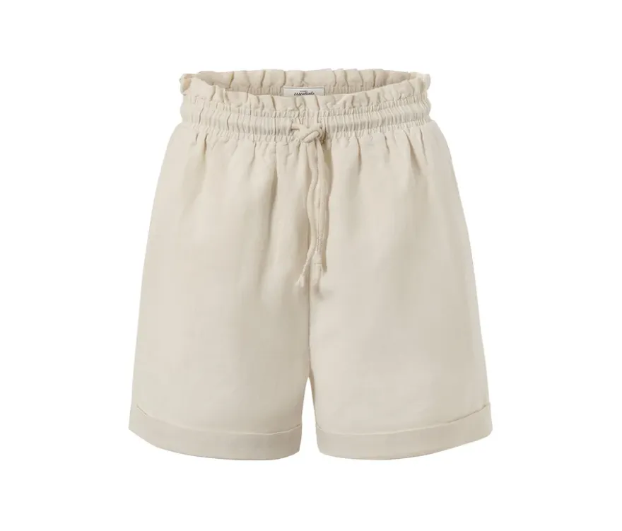 Shorts aus Leinenmix, sandfarben
