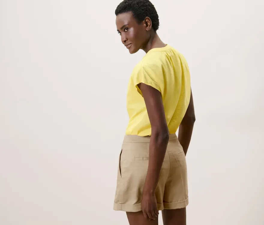 Shorts mit Leinenanteil, beige