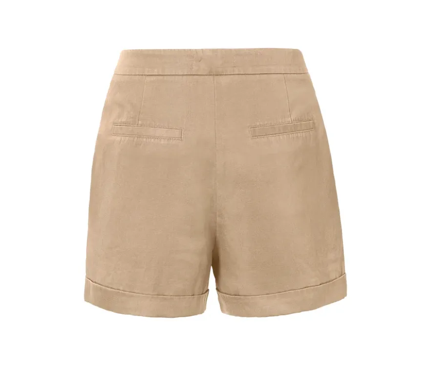 Shorts mit Leinenanteil, beige