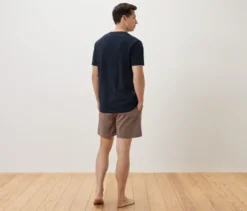 Shorty-Pyjama-Set, blau-braun