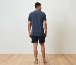 Shorty-Pyjama-Set, blau/navy