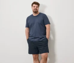 Shorty-Pyjama-Set, blau/navy